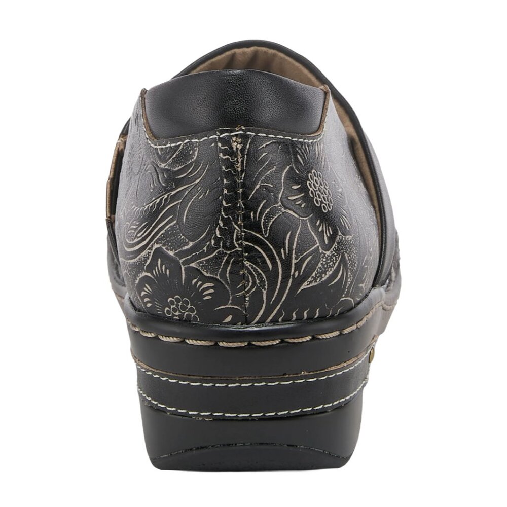 L 'ARTISTE by SPRING STEP Womens' Black Multi Zagabank Leather Clogs Size 5.5 - Picture 3 of 9